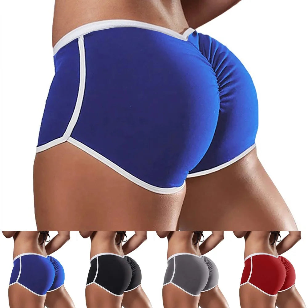 Hot Women Casual Solid Elastic High Waist Push Up Fitness Yoga Shorts Running Gym Stretch Sports Short Pants