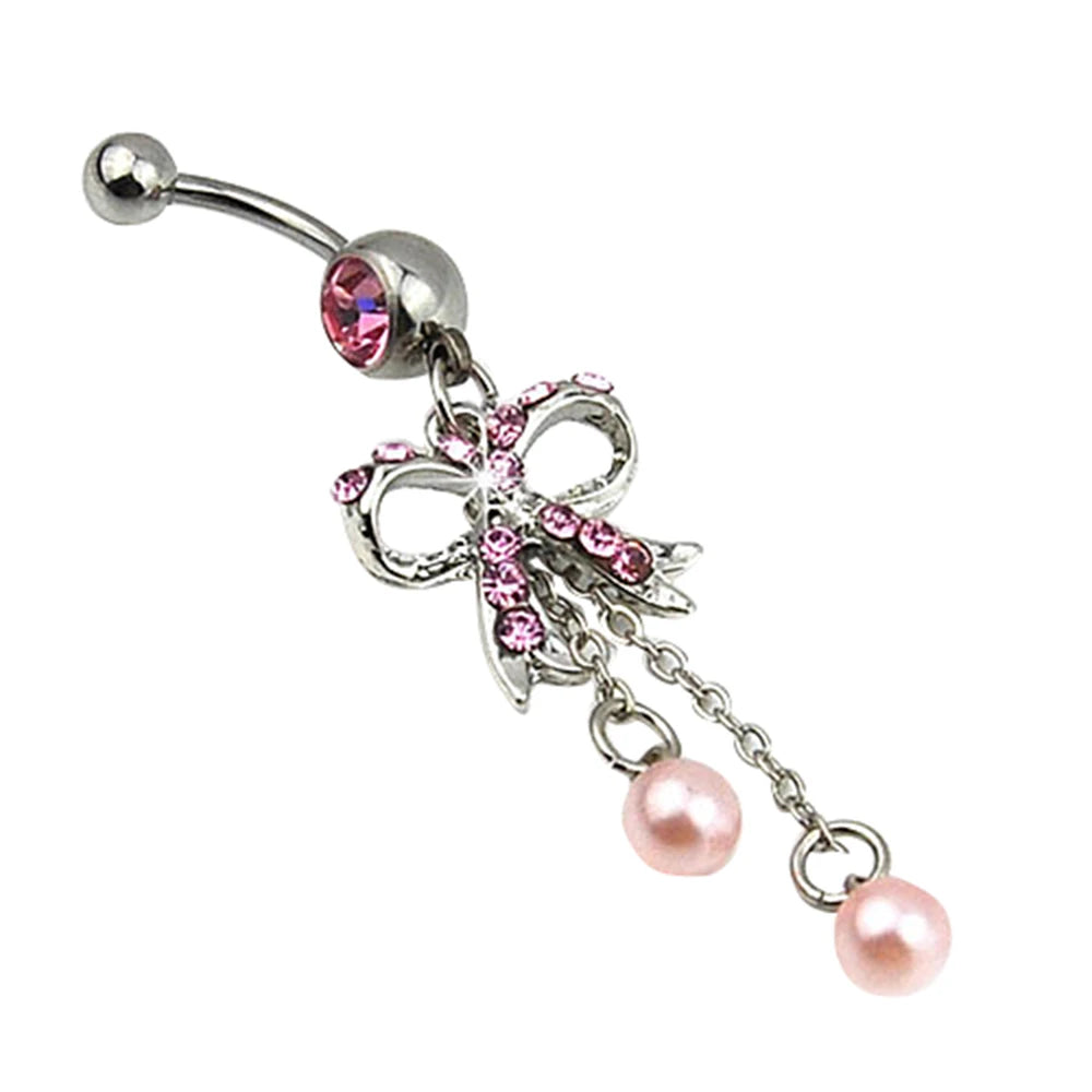 Lady Rhinestone Flower Stainless Steel Belly Button Navel Ring Piercing Jewelry Navel Piercing Earring Belly Piercing Sexy Body