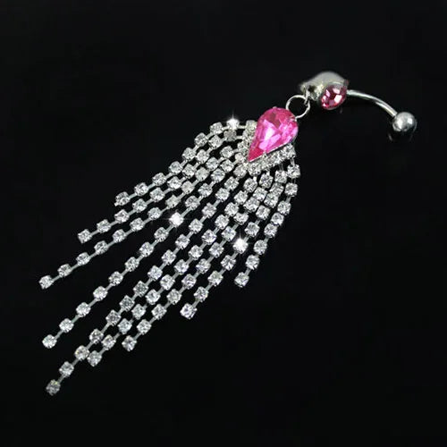 Lady Rhinestone Flower Stainless Steel Belly Button Navel Ring Piercing Jewelry Navel Piercing Earring Belly Piercing Sexy Body