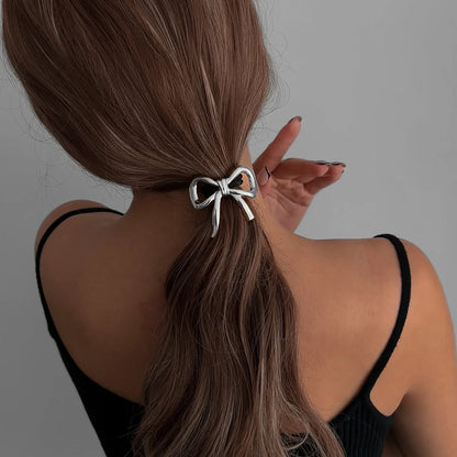 SHIXIN 8 Styles Temperament Gold Color Flower High Elastic Hair Band for Women Bowknot Heart Rubber Bands Hair Ring Wholesale