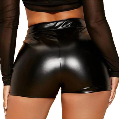 Women Wet Look Booty Shorts Patent Leather High Waist Mini Shorts Night Club Party Costumes Sexy Tight Clubwear women's pants