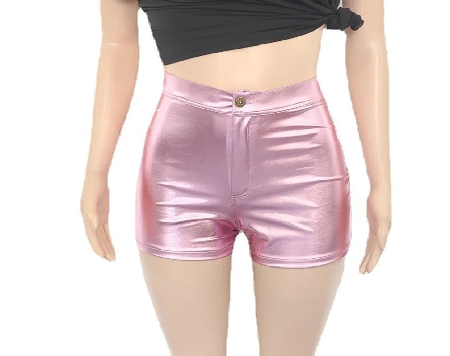 Hot Pants Women Sexy Shorts for Ladies Short Pants Metalic Shorts Plus Sexy Booty Trousers Woman Silver Sparkly Shorts