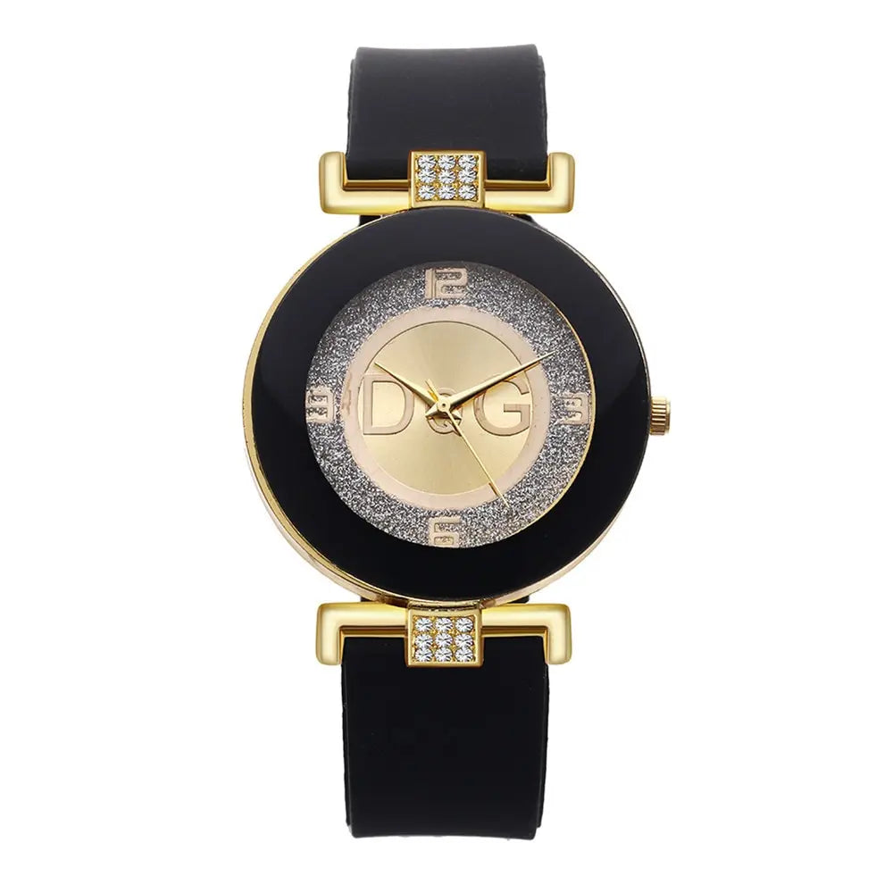 New Fashion Trend Quartz Student Watch Women's Watch Diamond-Studded Fashion Silicone Watch