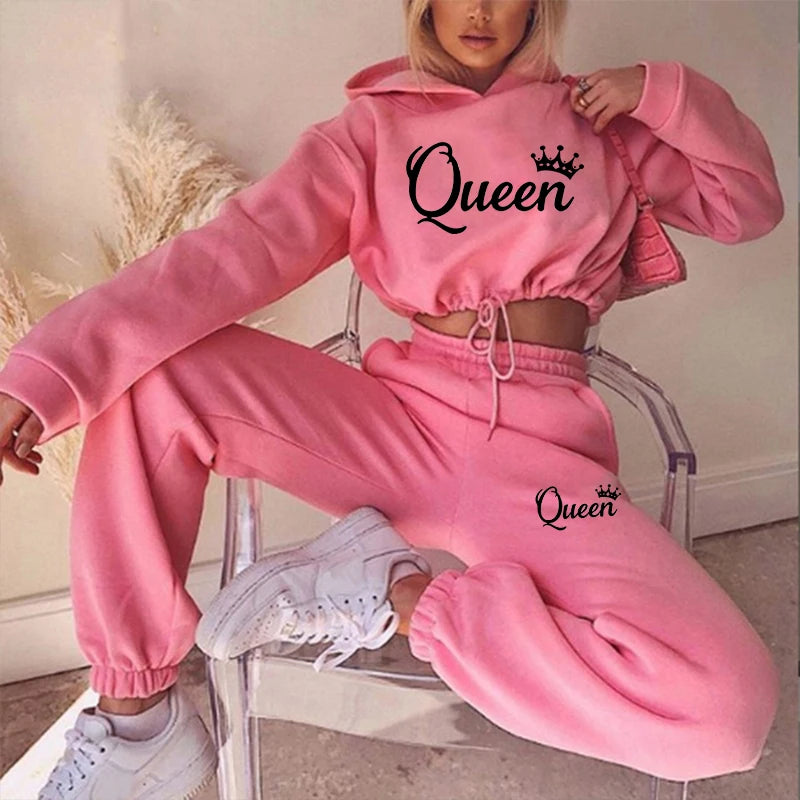 Women Fashion Casual Tracksuits Long Sleeve Hoodies and Trousers Sport Suits Hoodies Slim Jogging Suits