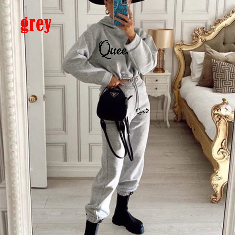 Women Fashion Casual Tracksuits Long Sleeve Hoodies and Trousers Sport Suits Hoodies Slim Jogging Suits