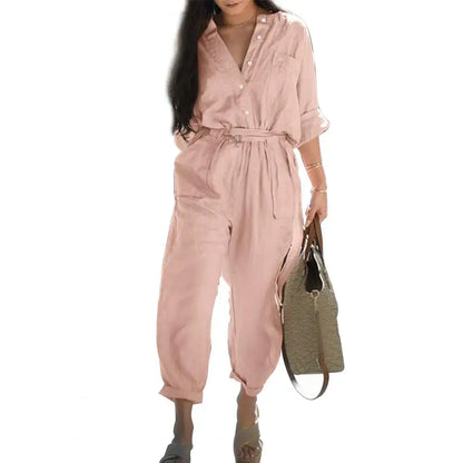 Summer Playsuit  Fashion Fashion Spring Lady Long Rompers  Breathable Work Overalls