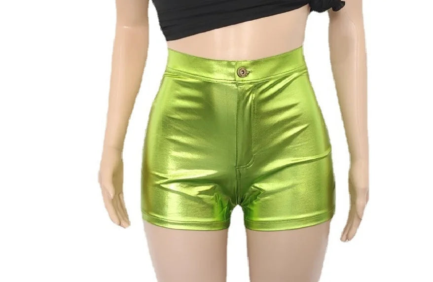 Hot Pants Women Sexy Shorts for Ladies Short Pants Metalic Shorts Plus Sexy Booty Trousers Woman Silver Sparkly Shorts