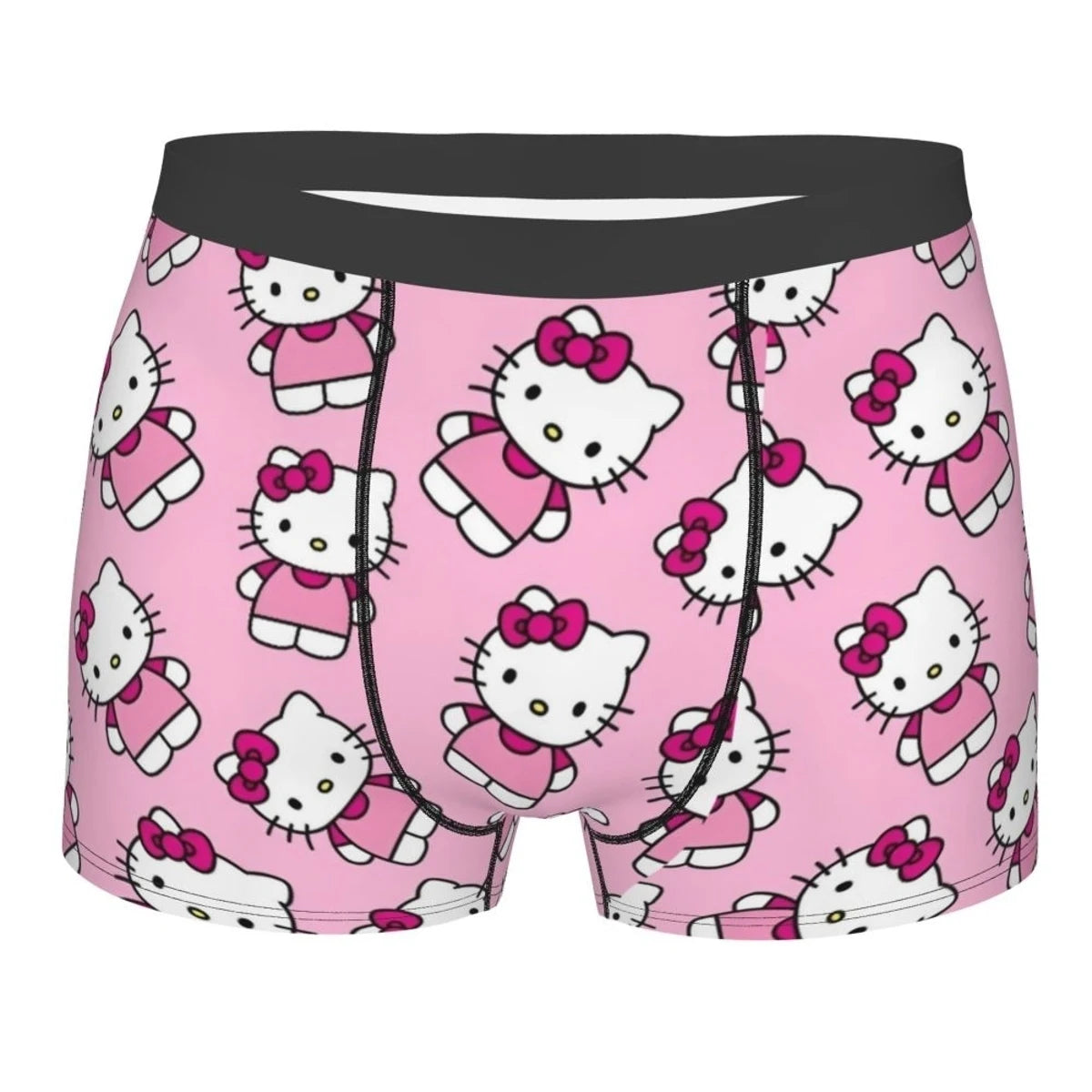 Hello Kitty Pattern Cartoon Boxer Shorts Panties Printed Underwear Quilt Underpants Men Sanrio Comfortable Boxers Briefs