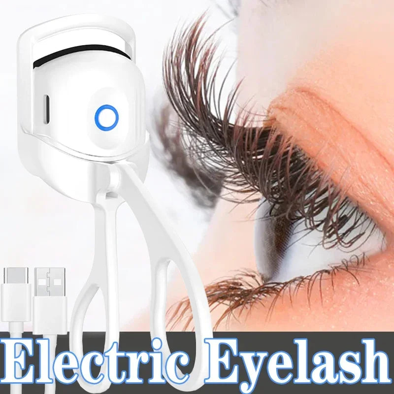 Portable Electric Heated Eyelash Curler Comb Eye Lash Perm Long Lasting Shaping Eyelash Curls Thermal Eyelash Curler Makeup Tool