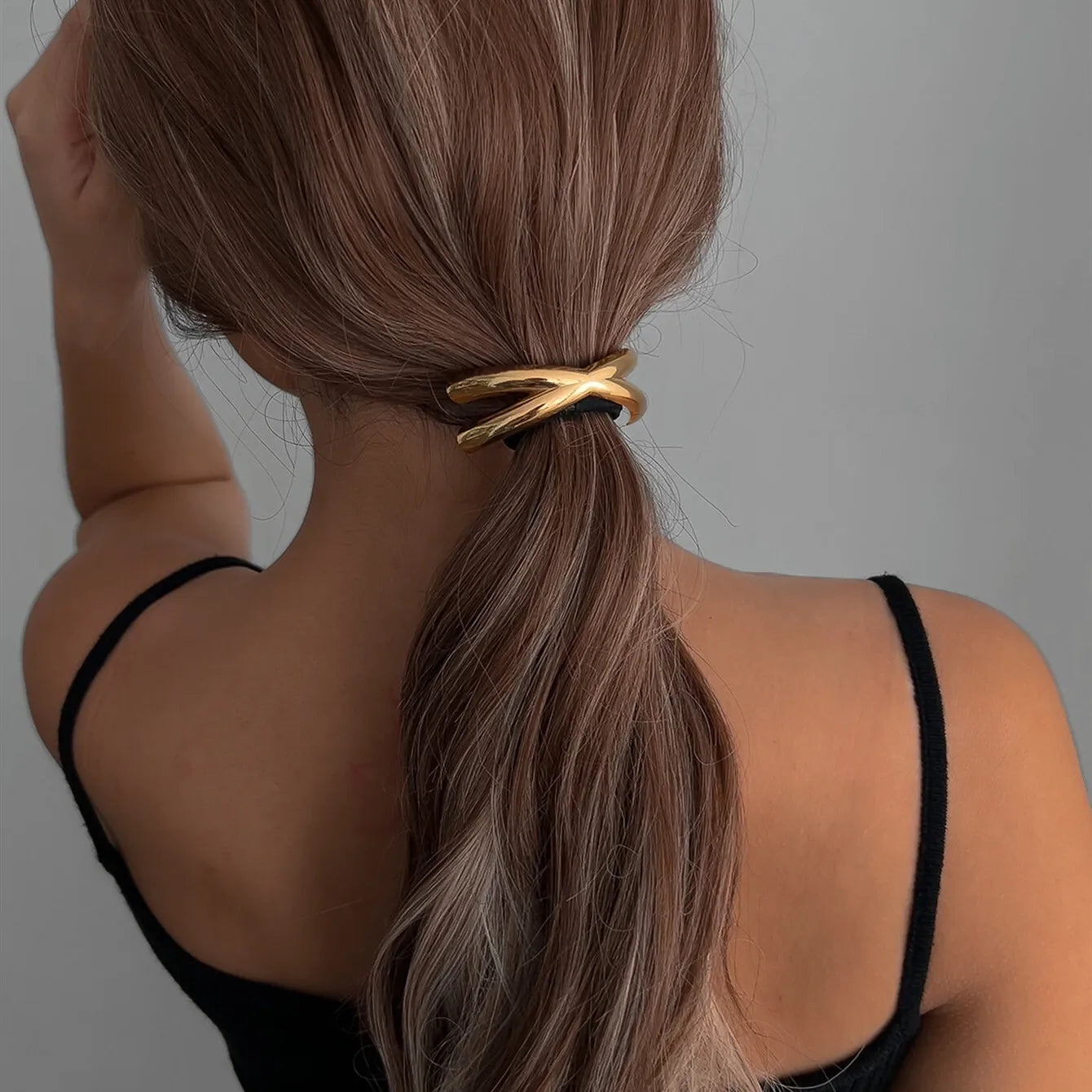 SHIXIN 8 Styles Temperament Gold Color Flower High Elastic Hair Band for Women Bowknot Heart Rubber Bands Hair Ring Wholesale