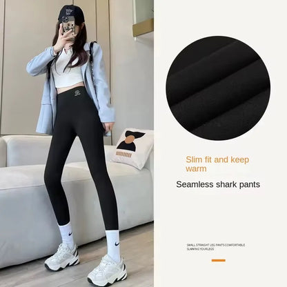 Womens High Waisted Seamless Leggings Sports Fitness Yoga Pants Gym Leggings Womens Elastic Shark Pants Cycling Pants Summer