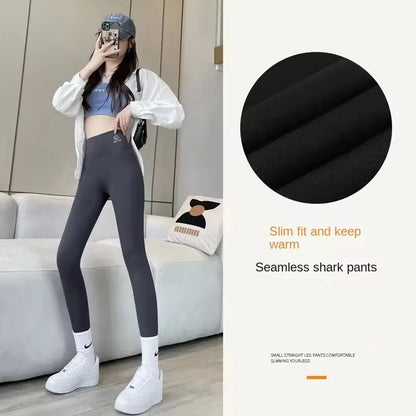 Womens High Waisted Seamless Leggings Sports Fitness Yoga Pants Gym Leggings Womens Elastic Shark Pants Cycling Pants Summer