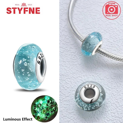 Silver 925 Blue Series Crystal Enamel Murano Charming Bead Silver Color Beads Fit Original Bracelet for Women Diy Jewelry Gifts