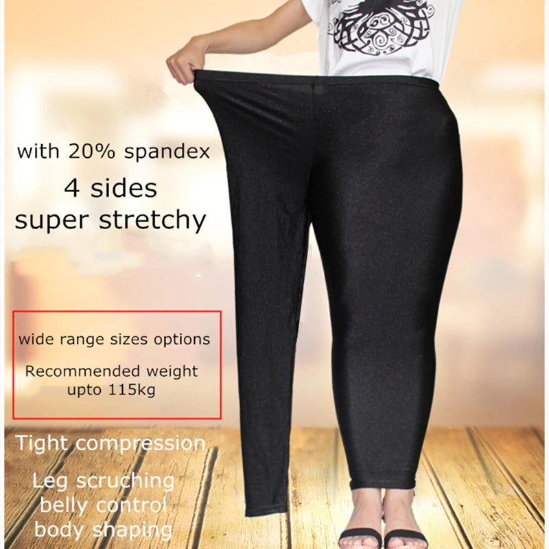 Spring Autumn Glossy Pants Women Shining Frosted Black High Waist Super Stretchy Soft Yoga Gym Leggings Body Shaping Pencil Pant