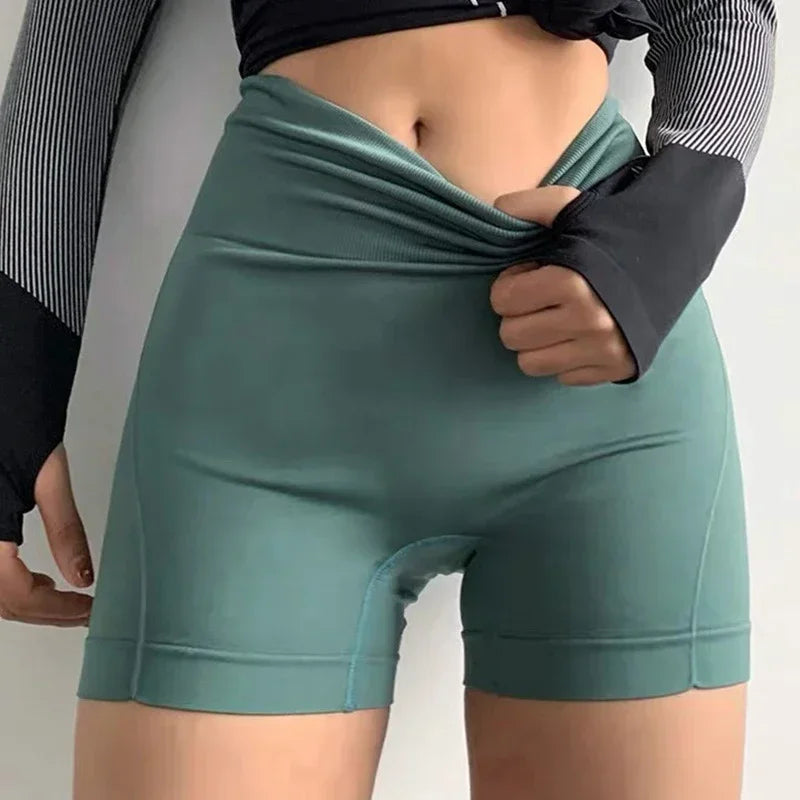 High Waist Sport Shorts Abdominal Contraction Shaping Fitness Yoga Short Cycling Shorts Safety PantsGym Legging Fitness