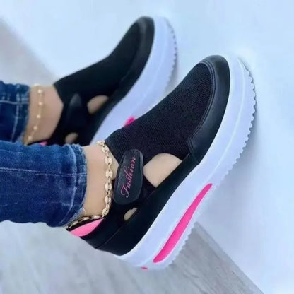 2024 Summer New Breathable Mesh Wedge Casual Sport Shoes Plus Size 43 Non Slip Woman Vulcanize Shoes Platform Women Sneakers