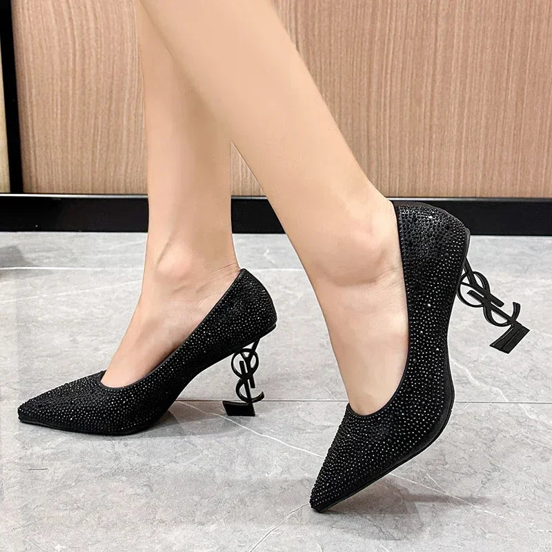 Luxury Shoes for Women Pumps Elegant Pointed Toe Slingbacks High Heels Spring Summer High Heels Fashion Zapatos De Mujer