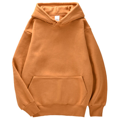 Fashion Solid Women Streetwear Multicolor Autumn Female Hoodies Fleece Pocket Unisex Oversize Pullovers Comfortable Warm Hoody