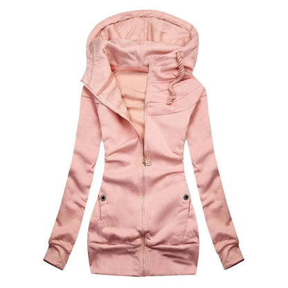 Plush Hoodie Coat For Women Autumn Winter Fashion Long Sleeve Hoodie Dress Casual Hooded Women Pullover Tight Waist Sweatshirt