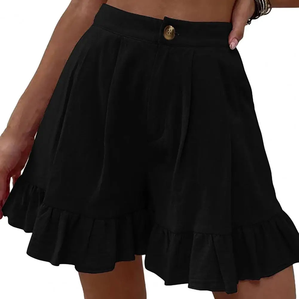 Solid Color  Chic Loose Fit Summer Short Pants S to 2XL Casual Shorts Pleated   for Home