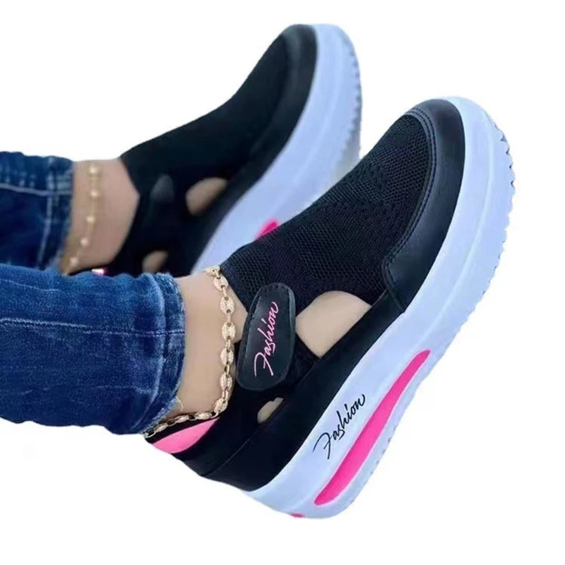 Red Sneakers Women Shoes Woman Tennis Shoes Canvas Shoe Female Casual Shoes Ladies Sport Shoes Platform Sneaker Hollow Out Shoes