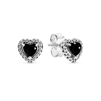 Brand new 925 sterling silver classic heart-shaped crystal zircon ring necklace earrings DIY charm women's New Year holiday gift