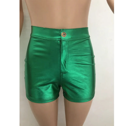 Hot Pants Women Sexy Shorts for Ladies Short Pants Metalic Shorts Plus Sexy Booty Trousers Woman Silver Sparkly Shorts