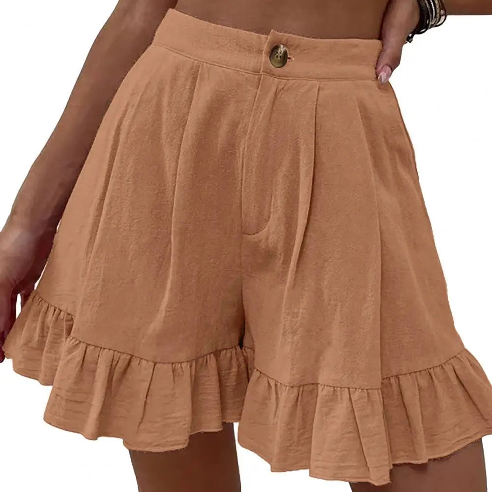 Solid Color  Chic Loose Fit Summer Short Pants S to 2XL Casual Shorts Pleated   for Home