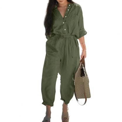 Summer Playsuit  Fashion Fashion Spring Lady Long Rompers  Breathable Work Overalls