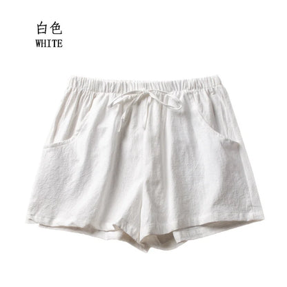 Casual Linen Shorts Women Gym Workout Shorts Cotton Short Pants High Waisted Black Ladies Short Femme Women Shorts Sport Femme