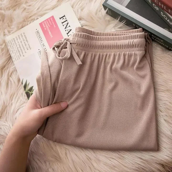 1pc Women's soft ice silk wide leg pants High waist loose comfortable straight leg casual pants suitable for outdoor black pants