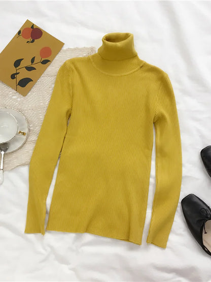 Turtleneck Sweater Womens 2024 Autumn Winter Tops Korean Slim Women Pullover Jumper Knitted Sweater Pull Femme Hiver Truien