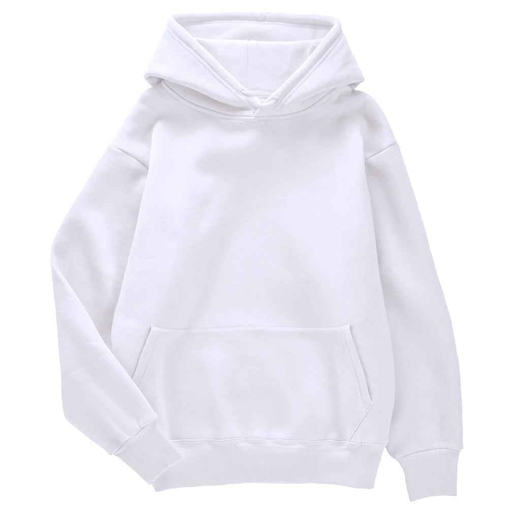 Fashion Solid Women Streetwear Multicolor Autumn Female Hoodies Fleece Pocket Unisex Oversize Pullovers Comfortable Warm Hoody