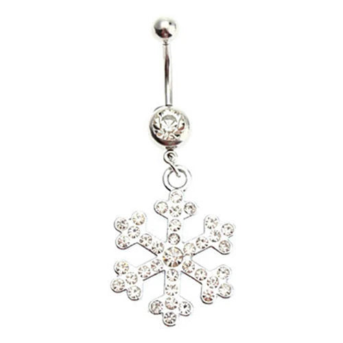 Lady Rhinestone Flower Stainless Steel Belly Button Navel Ring Piercing Jewelry Navel Piercing Earring Belly Piercing Sexy Body