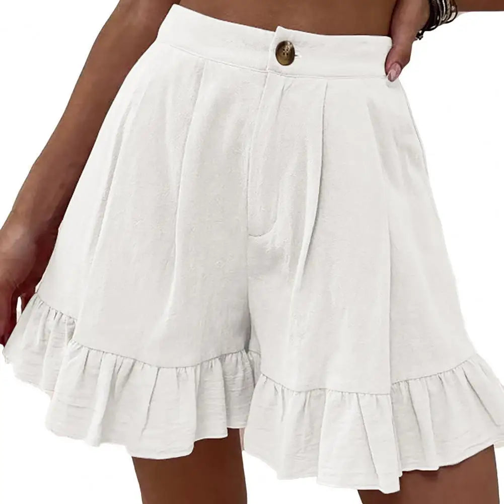 Solid Color  Chic Loose Fit Summer Short Pants S to 2XL Casual Shorts Pleated   for Home