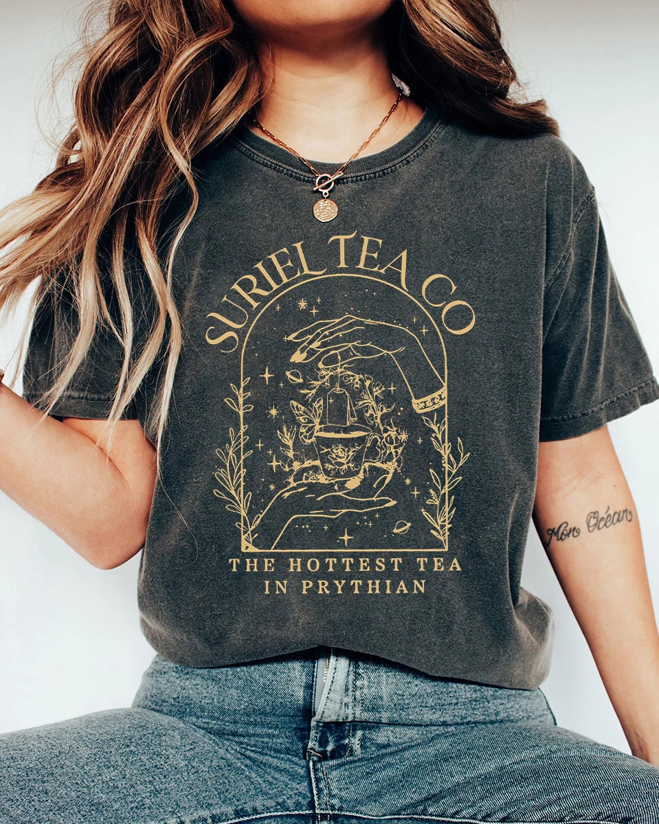 ACOTAR Velaris t-shirt City of Starlight Court of Thorn and Roses 100% Cotton Washed Distressed Top Dark College Casual Y2K Top