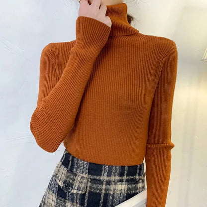 Heliar Women Fall Turtleneck Sweater Knitted Soft Pullovers Cashmere Jumpers Basic Soft Sweaters For Women 2024 Autumn Winter