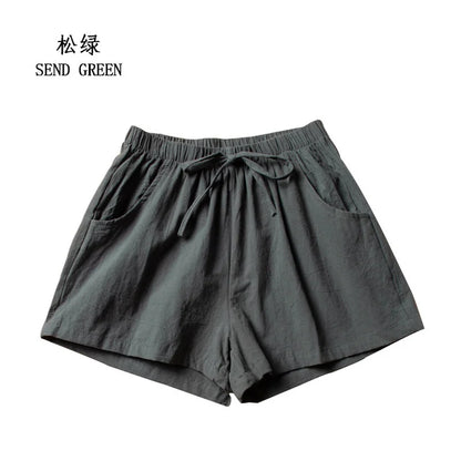 Casual Linen Shorts Women Gym Workout Shorts Cotton Short Pants High Waisted Black Ladies Short Femme Women Shorts Sport Femme