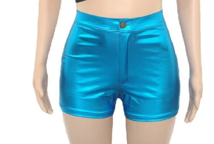 Hot Pants Women Sexy Shorts for Ladies Short Pants Metalic Shorts Plus Sexy Booty Trousers Woman Silver Sparkly Shorts