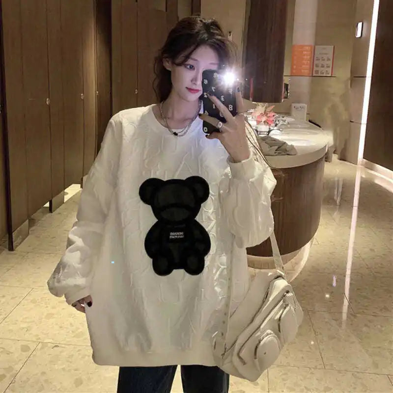 Little Bear Sweater Women's 2022 New Spring And Autumn Design Sensation Niche Hoodless Shirt