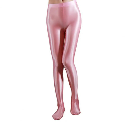 Chic Yoga Trousers  with Socks Foot-length Stage Performance Leggings  Smooth Surface Yoga Trousers