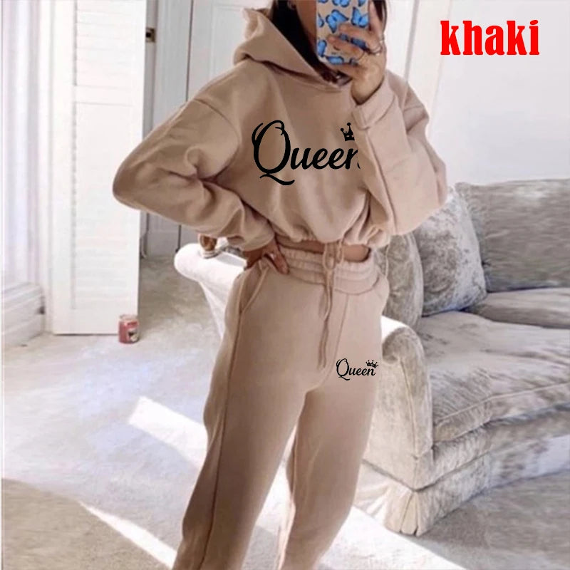 Women Fashion Casual Tracksuits Long Sleeve Hoodies and Trousers Sport Suits Hoodies Slim Jogging Suits