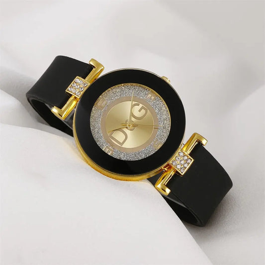 New Fashion Trend Quartz Student Watch Women's Watch Diamond-Studded Fashion Silicone Watch