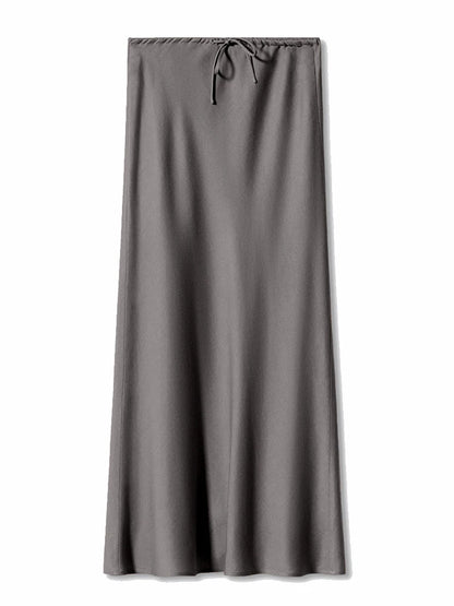 Long Black Satin Skirts For Women 2025 Spring Summer Straight Maxi Green Skirt Elegant Beige Women Satin Silk Skirts Long Brown