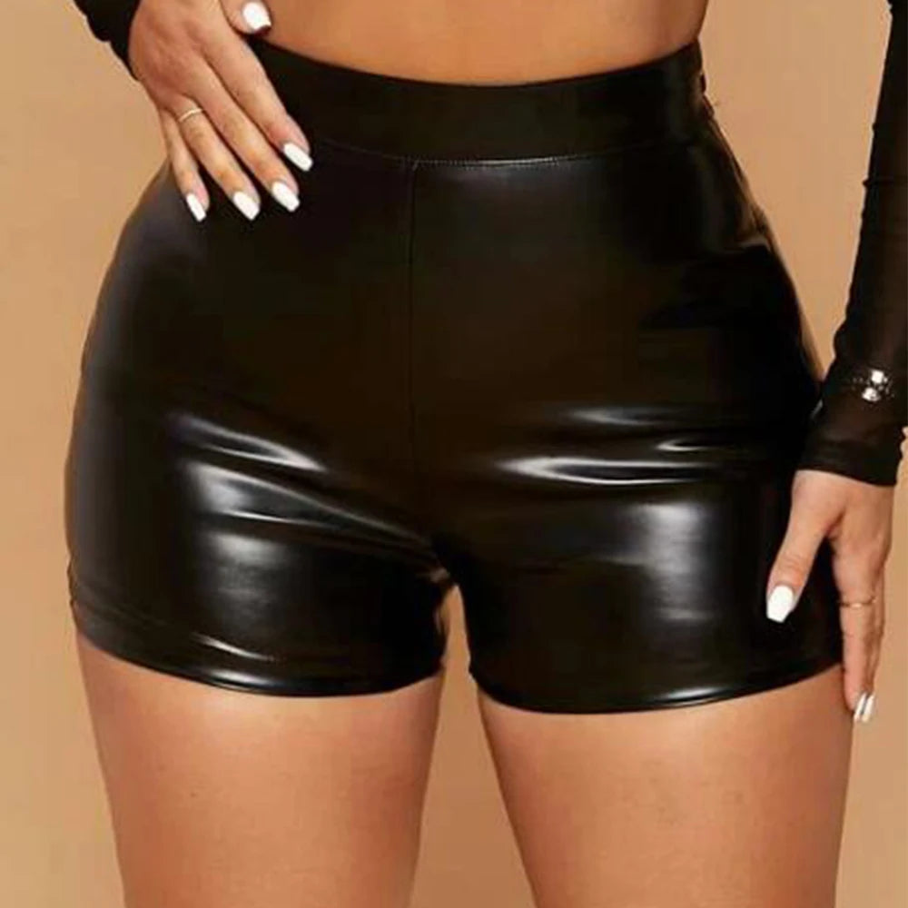 Women Wet Look Booty Shorts Patent Leather High Waist Mini Shorts Night Club Party Costumes Sexy Tight Clubwear women's pants