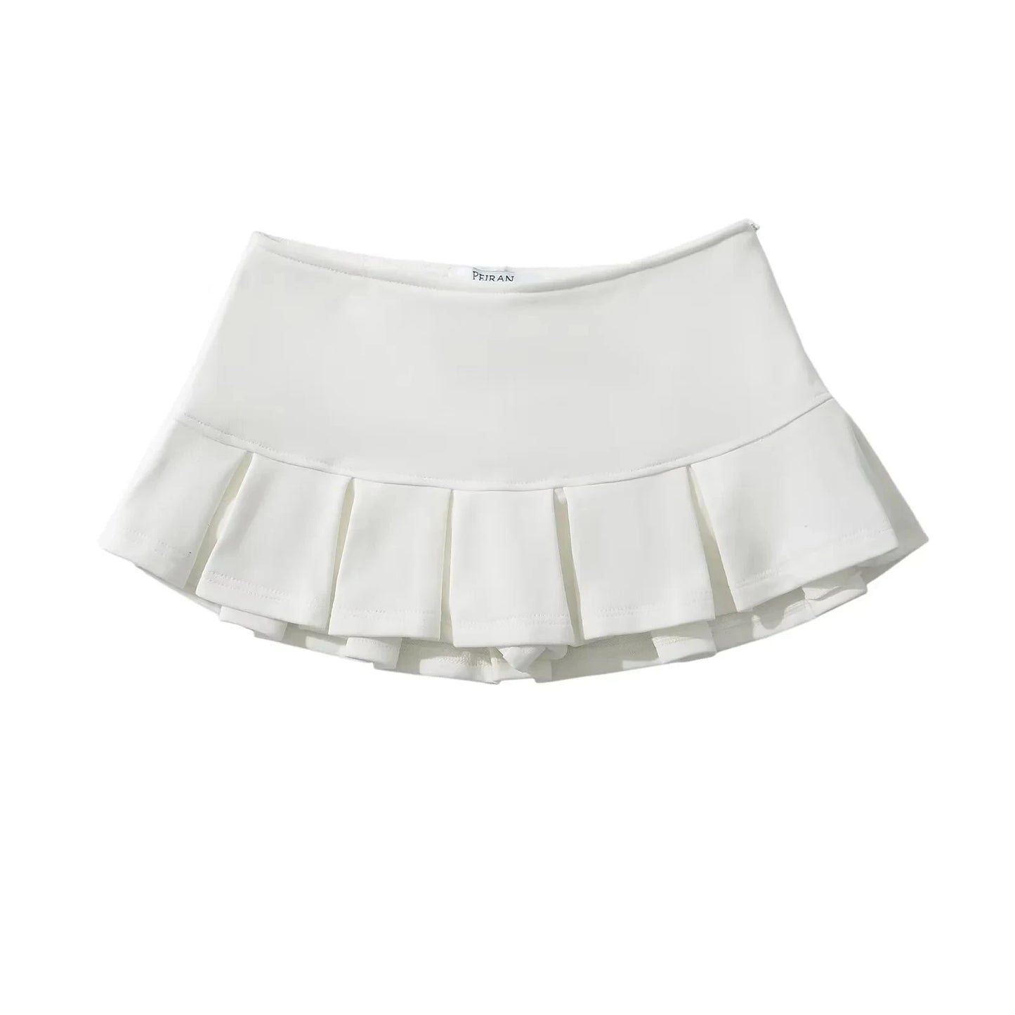 KEYANKETIAN New Women's Terry fabric Low waist Y2K Mini Skirt Wide pleat Decoration Light grey Flounce A Line Skort Hot sweet