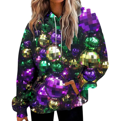 New Funny Carnival Hoodies Mardi Gras 3D Print Women Hip Hop Streetwear Long Sleeve Hooded Sweatshirts Pullovers Female Clothing